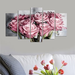 Wallity Cuadro Decorativo MDF 5 Piezas Multicolor 5PMDF-41